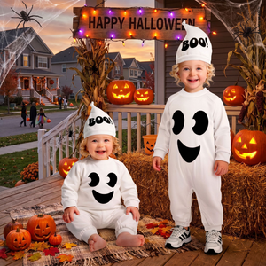 Costume Fantasma Tuta e Copricapo Travestimento Halloween Carnevale Cosplay - 9361