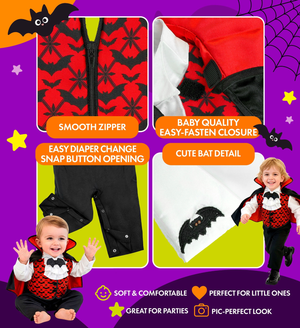 Costume Vampiro Tuta e Mantello Travestimento Halloween Carnevale Cosplay Dracula - 9725