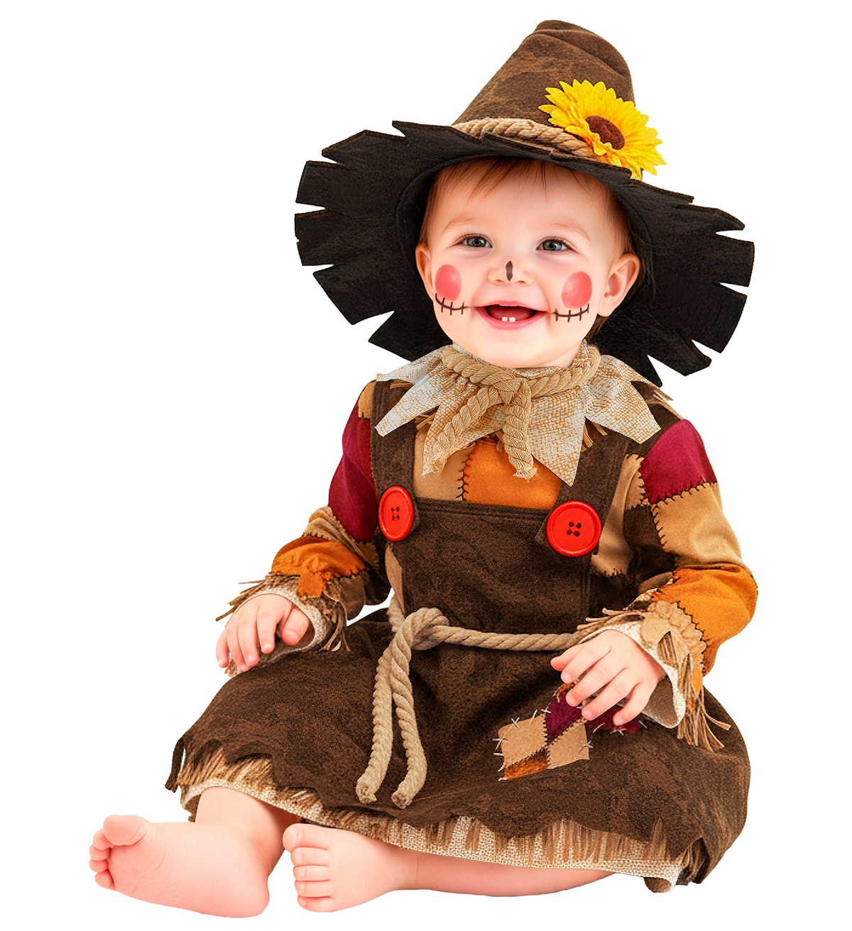 Costume Spaventapasseri Vestito e Cappello Travestimento Halloween Carnevale Cosplay - 9728