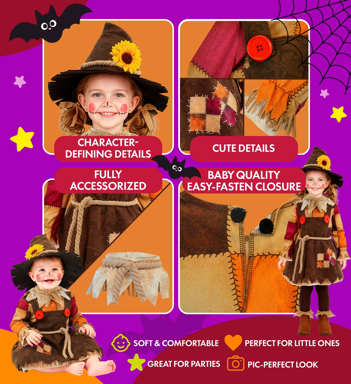 Costume Spaventapasseri Vestito e Cappello Travestimento Halloween Carnevale Cosplay - 9728