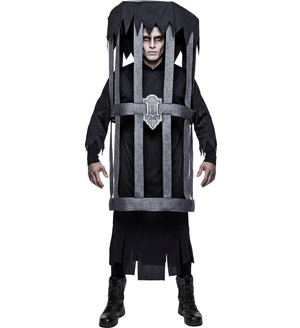 Costume Uomo Ingabbiato Tunica con Cappuccio Travestimento Halloween Carnevale Cosplay - 01182