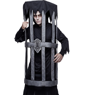 Costume Uomo Ingabbiato Tunica con Cappuccio Travestimento Halloween Carnevale Cosplay - 01182