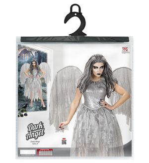 Costume Angelo Oscuro Vestito e Ali Travestimento Halloween Carnevale Cosplay- 0620