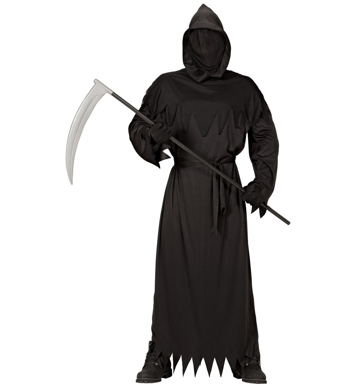 Costume Reaper Tunica con Cappuccio e Maschera Travestimento Mietitotre Halloween Cosplay- 0744