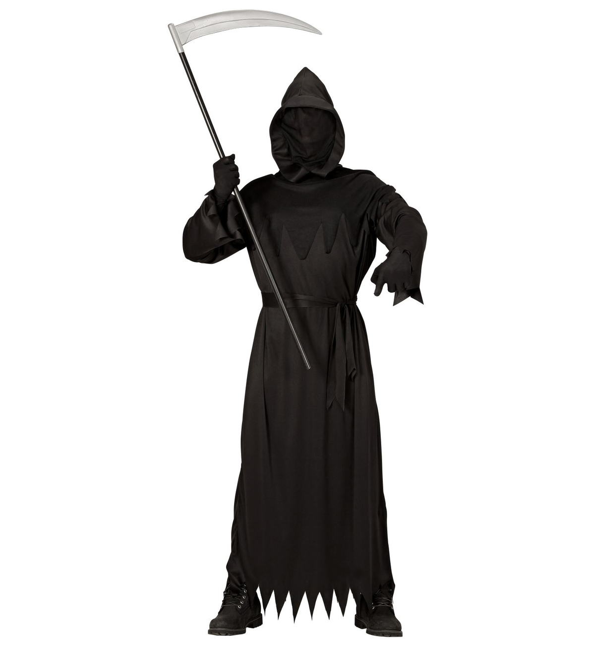 Costume Reaper Tunica con Cappuccio e Maschera Travestimento Mietitotre Halloween Cosplay- 0744
