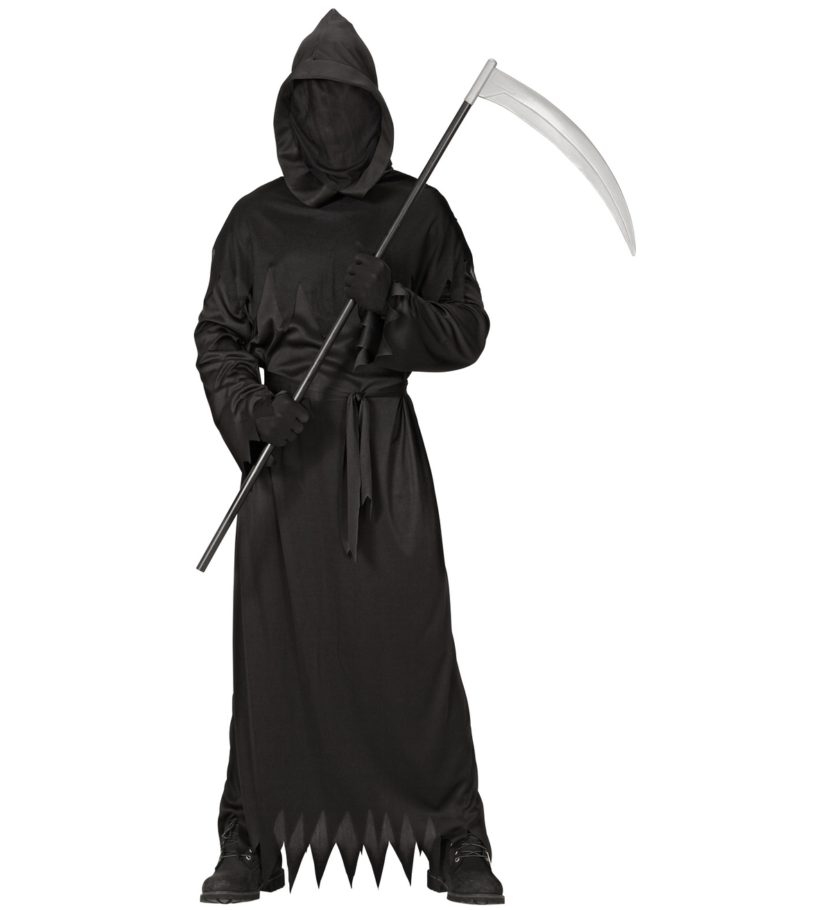 Costume Reaper Tunica con Cappuccio e Maschera Travestimento Mietitotre Halloween Cosplay- 0744
