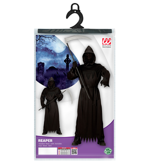 Costume Reaper Tunica con Cappuccio e Maschera Travestimento Mietitotre Halloween Cosplay- 0744
