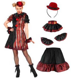 Costume Pagliaccia Malvagia Vestito Travestimento Halloween Carnevale Cosplay - 6093