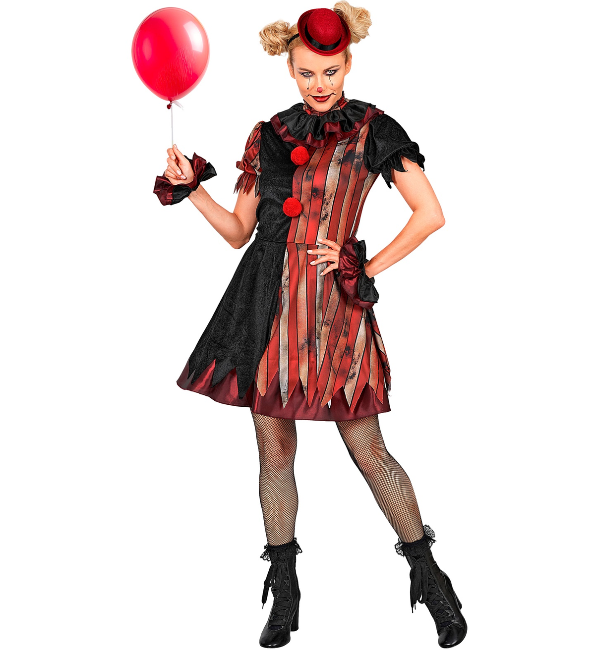 Costume Pagliaccia Malvagia Vestito Travestimento Halloween Carnevale Cosplay - 6093