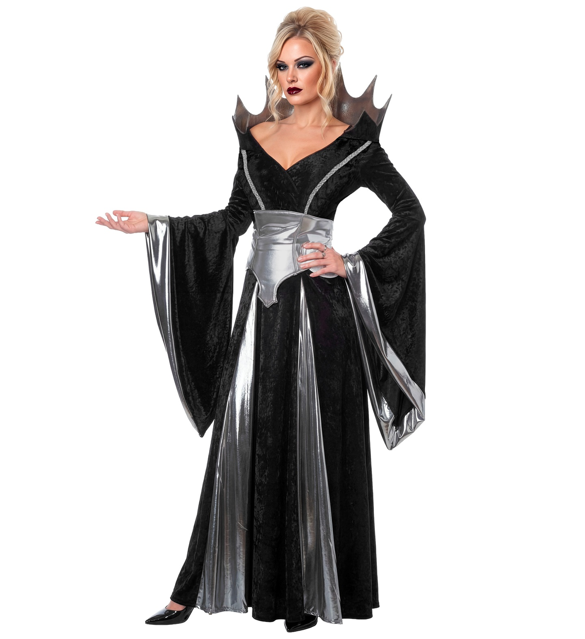 Costume Regina Oscura Vestito e Cintura Travestimento Carnevale Halloween Cosplay - 9693