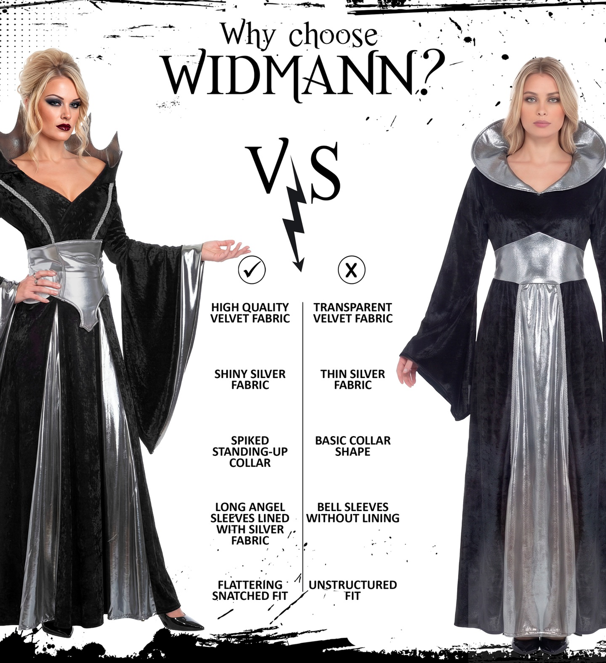 Costume Regina Oscura Vestito e Cintura Travestimento Carnevale Halloween Cosplay - 9693