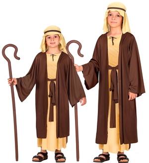 Costume Giuseppe Tunica e Copricapo Travestimento Bambino Recita Natale Carnevale Cosplay - 0294