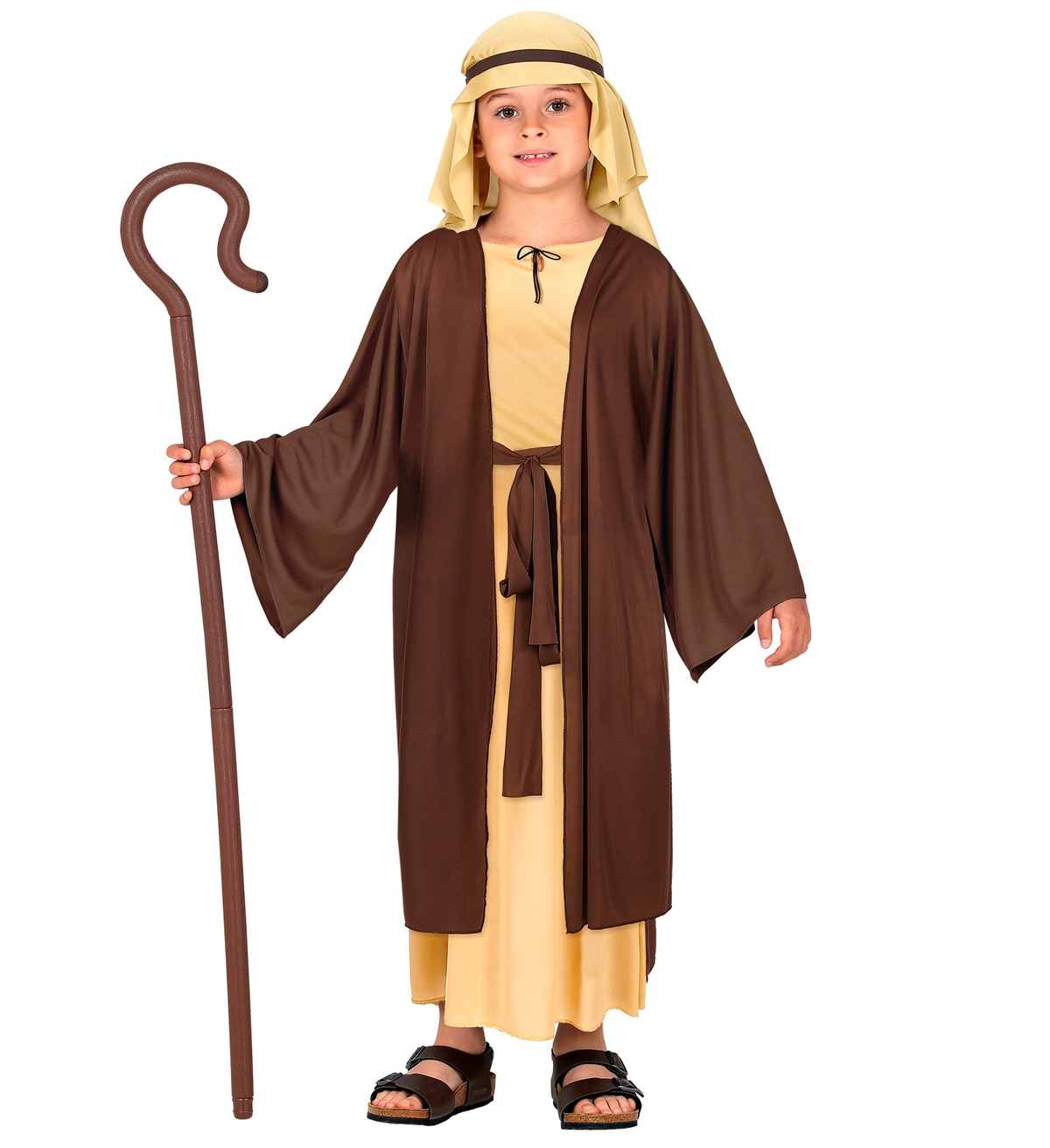Costume Giuseppe Tunica e Copricapo Travestimento Bambino Recita Natale Carnevale Cosplay - 0294