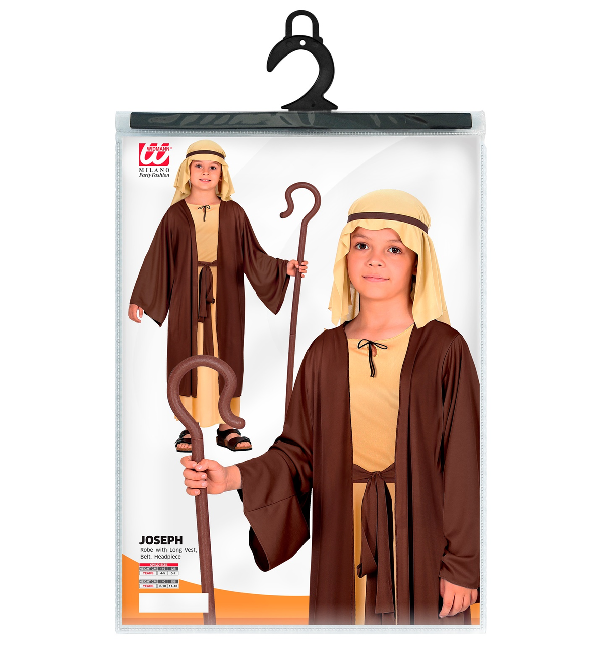 Costume Giuseppe Tunica e Copricapo Travestimento Bambino Recita Natale Carnevale Cosplay - 0294