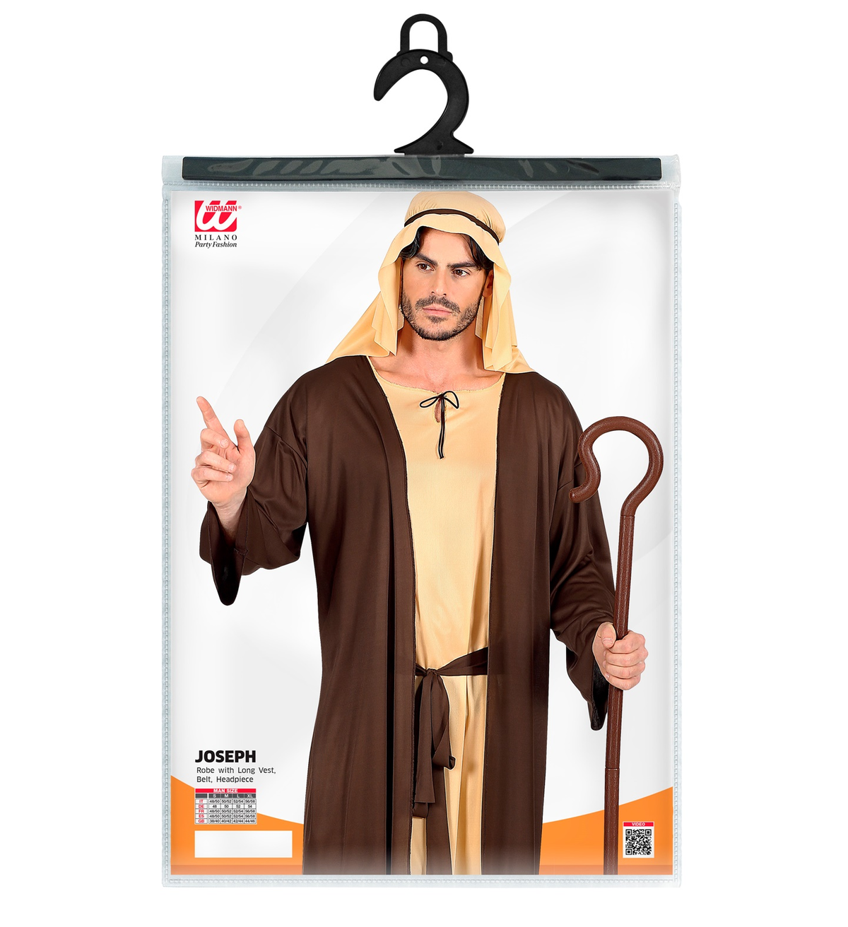 Costume Giuseppe Tunica e Copricapo Travestimento Uomo Recita Natale Carnevale Cosplay - 0294