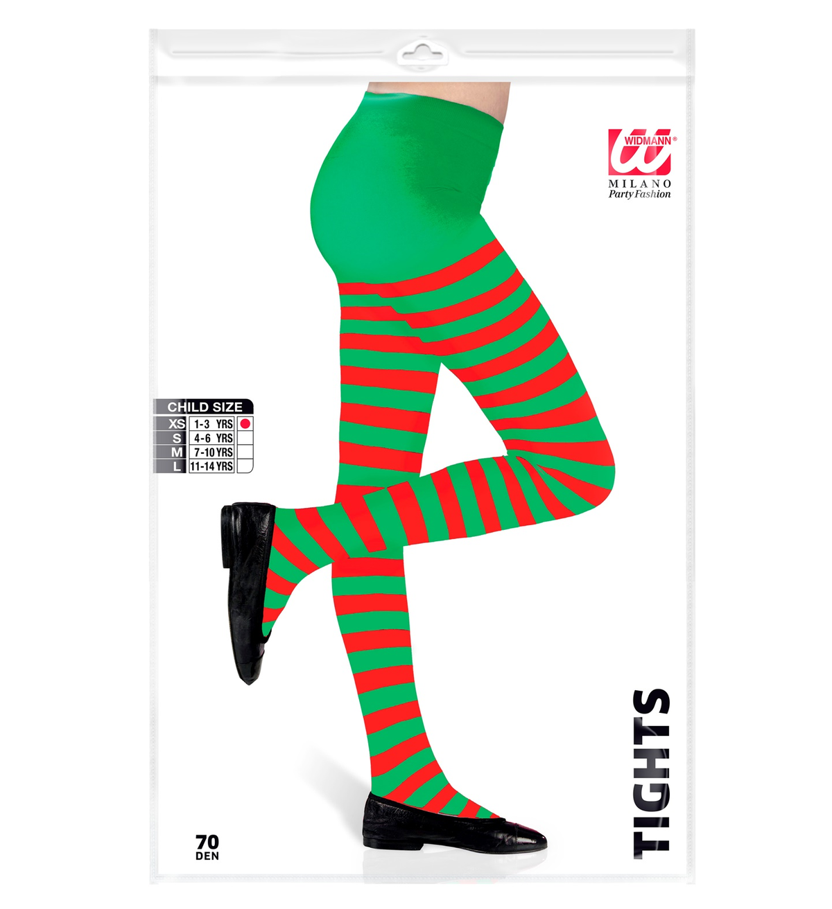 Calze Collant Rigati Parigine Verde/rosso Abito Travestimento Vestito Carnevale - 0480