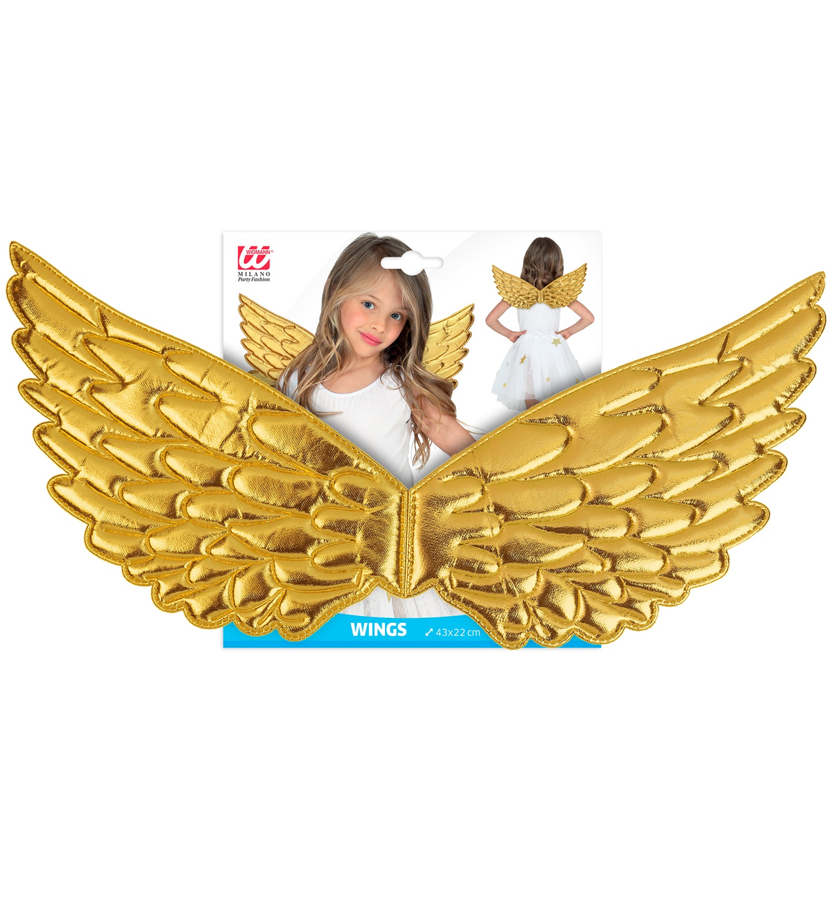 Ali in Tessuto Oro 43 X 22 CM Accessori Travestimento Costume Carnevale Natale- 30306