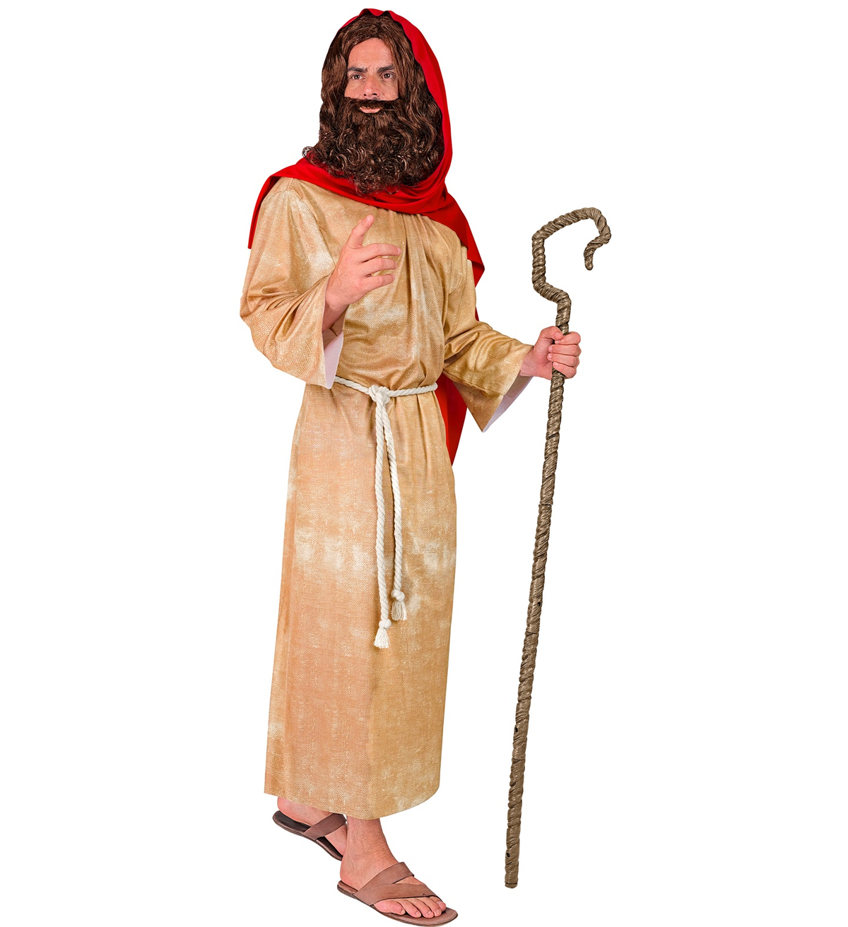 Bastone Pastore Abbattibile 146 CM Accessorio Vestito Travestimento Carnevale Natale - 42228
