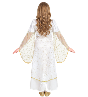 Costume Angelo Vestito Lungo Travestimento Bambina Recita Natale Carnevale Cosplay- 5899