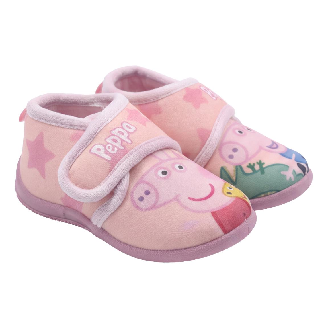 Pantofole Invernali Peppa Pig Scarpetta Stivaletto con Suola Antiscivolo Chiusura a Strappo - 7390