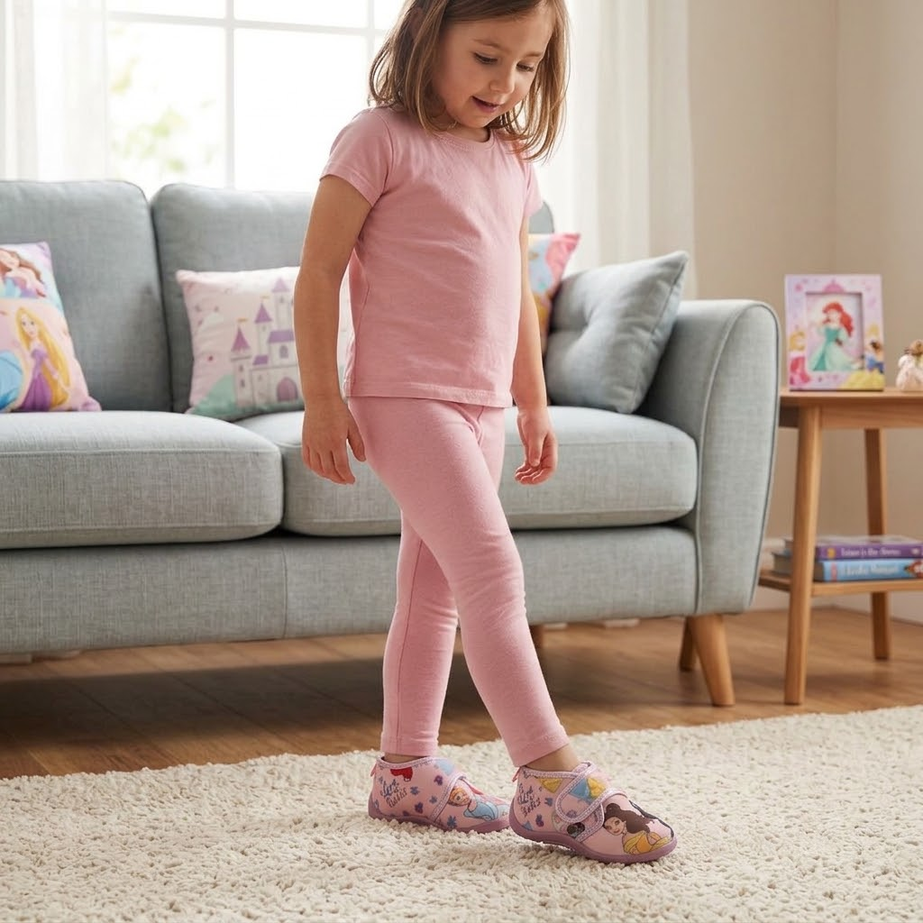 Pantofole Invernali Principesse DISNEY Scarpetta Stivaletto con Suola Antiscivolo Chiusura a Strappo - 7395