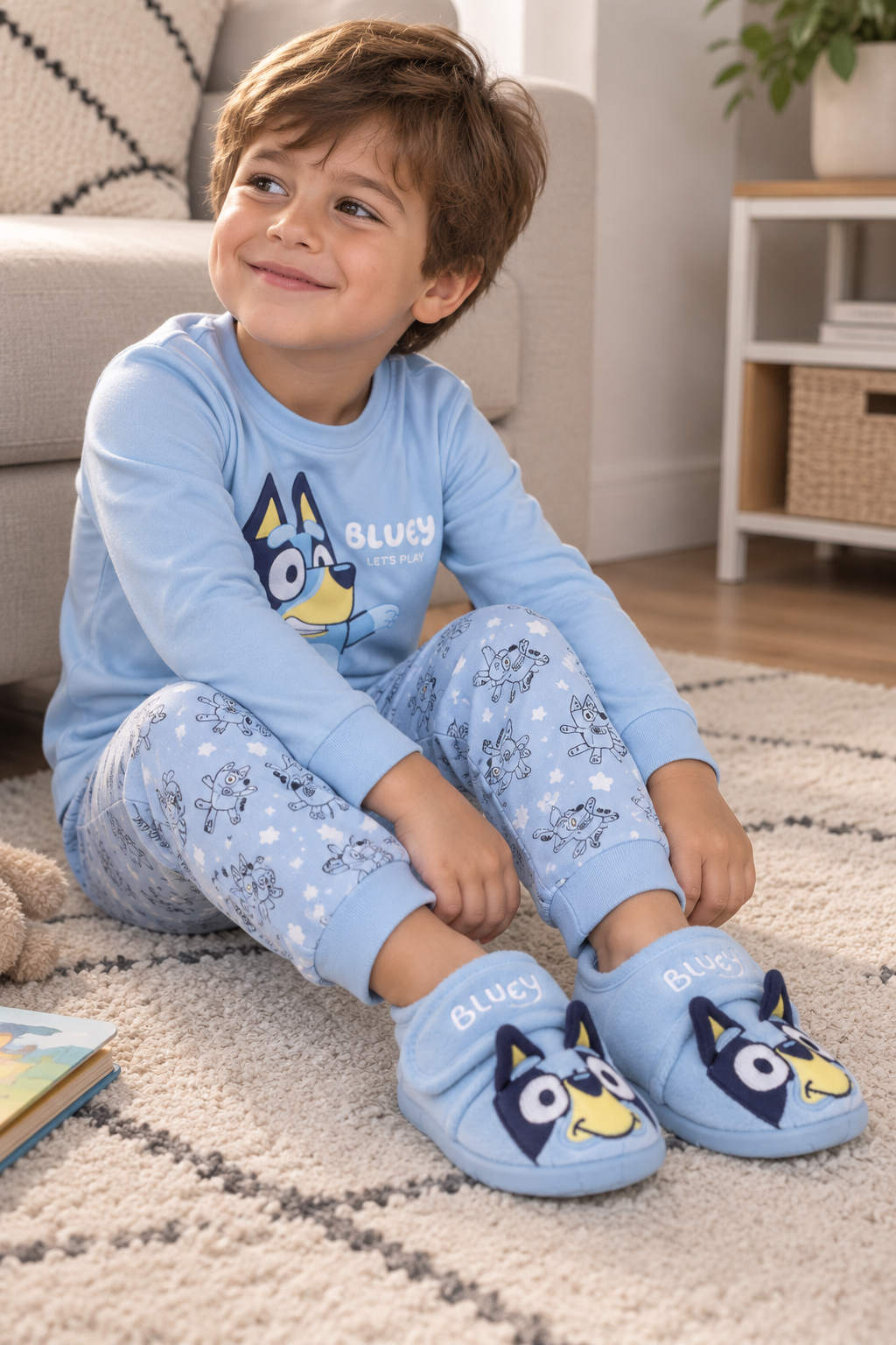 Pantofole Invernali Bluey Scarpetta 3d Stivaletto con Suola Antiscivolo Chiusura a Strappo - 7398