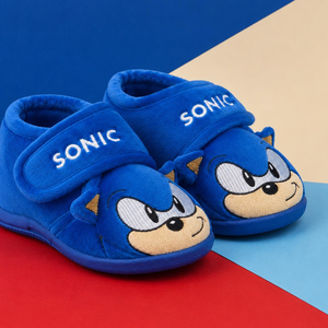 Pantofole Invernali Sonic the Hedgehog Scarpetta 3d Stivaletto con Suola Antiscivolo Chiusura a Strappo - 7402