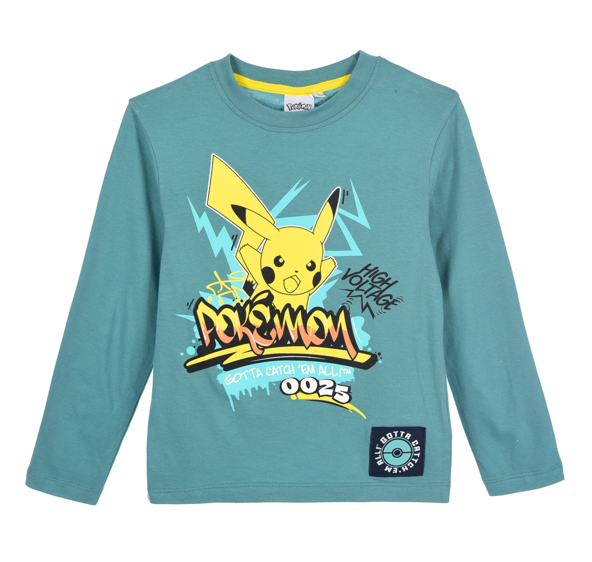 T-Shirt M.l. Pikachu Pokemon Maglia per Bambini 4/10 Anni - Zh10055