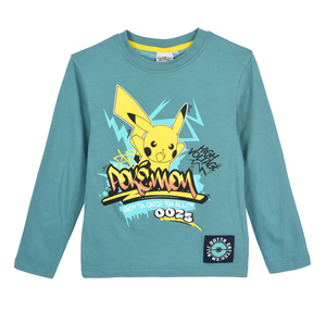 T-Shirt M.l. Pikachu Pokemon Maglia per Bambini 4/10 Anni - Zh10055