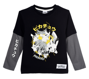 T-Shirt M.l. Pikachu Pokemon Maglia per Bambini 4/10 Anni - Zh10088