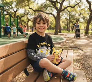 T-Shirt M.l. Pikachu Pokemon Maglia per Bambini 4/10 Anni - Zh10088