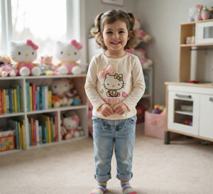 T-Shirt M.l. Hello Kitty Sanrio Maglia per Bambine 3/8 Anni - Zh10251