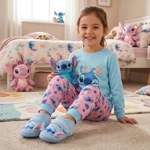 Pantofole Invernali Stitch DISNEY Scarpetta 3d Stivaletto con Suola Antiscivolo Chiusura a Strappo - 7408