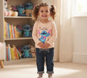 T-Shirt M.l. Stitch Maglia per Bambine 3/8 Anni - Zh10360