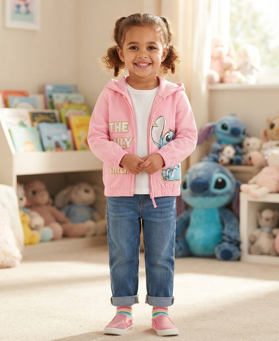 Felpa con Zip e Cappuccio Stitch DISNEY 3/8 Anni Sun City - Zh10372