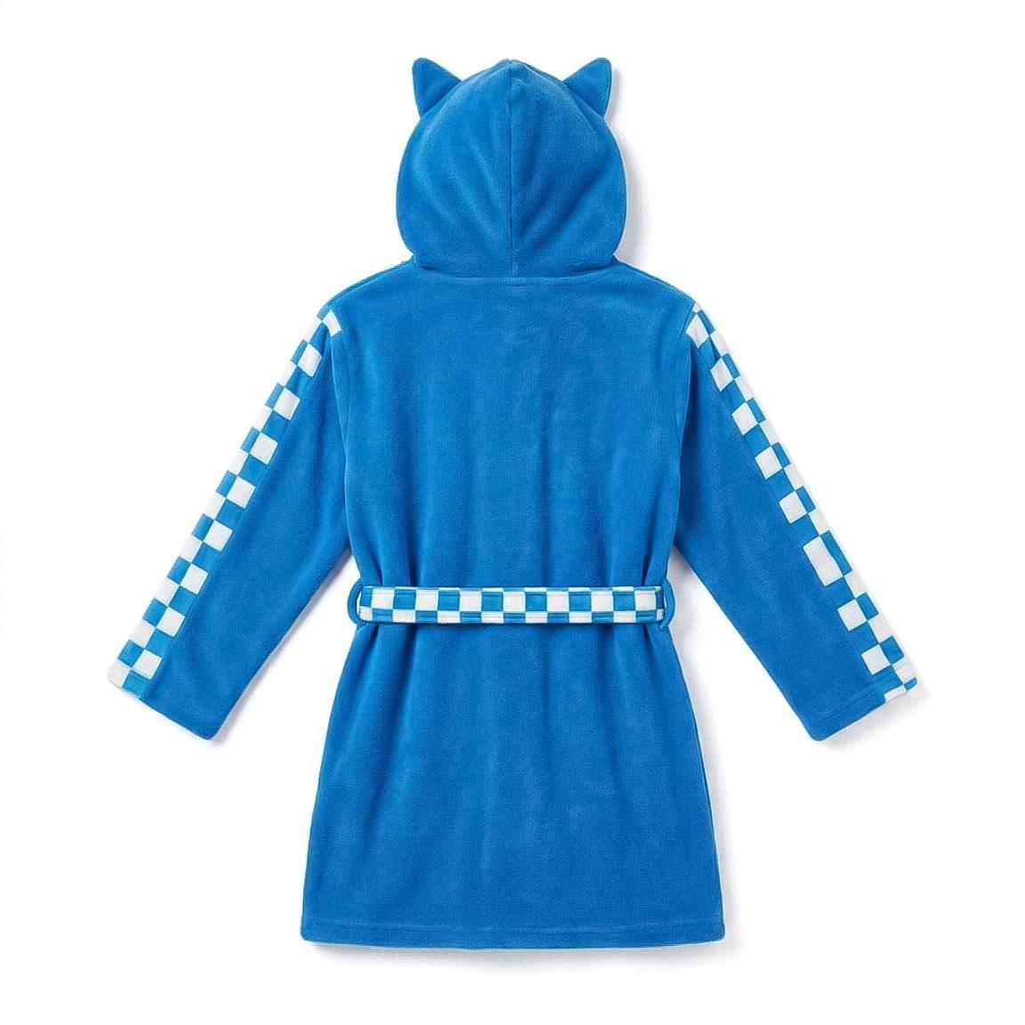 Vestaglia Sonic the Hedgehog con Cappuccio 3d in Morbido e Caldo Coral Fleece Giacca da Camera - 3589