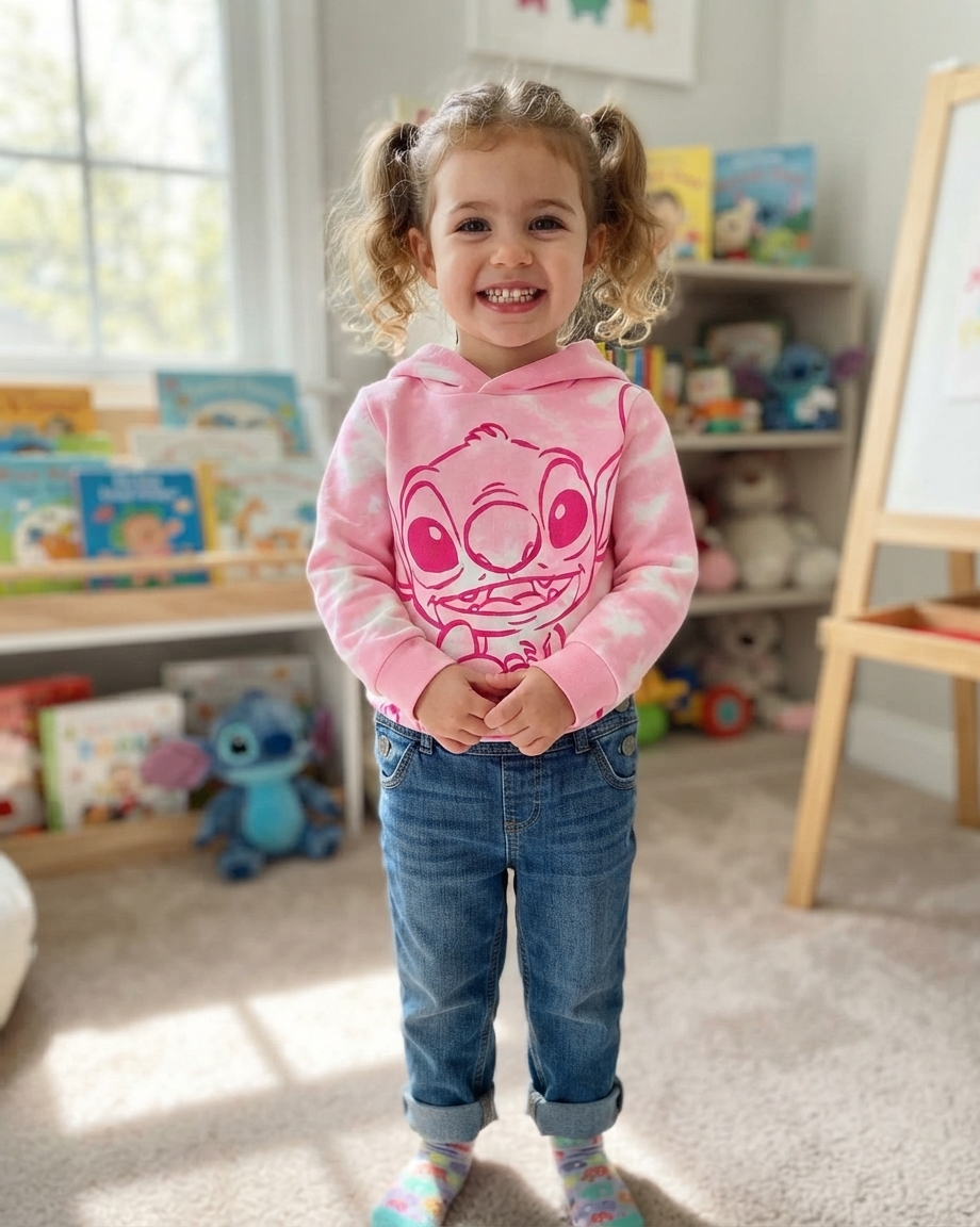 Felpa con Cappuccio Stitch DISNEY 3/8 Anni Sun City - Zh10016