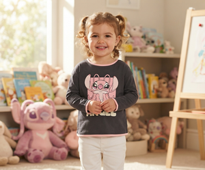 T-Shirt M.l. Stitch DISNEY Maglia per Bambine 3/8 Anni - Zh10029