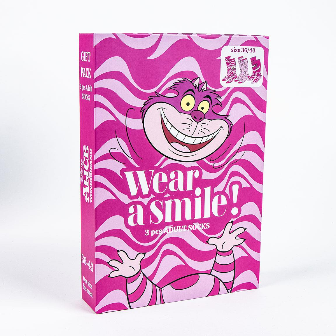 Calzini per Adulti Stregatto DISNEY 3 Paia in Misto Cotone in Confezione Regalo T.u. 36/43 - 2481