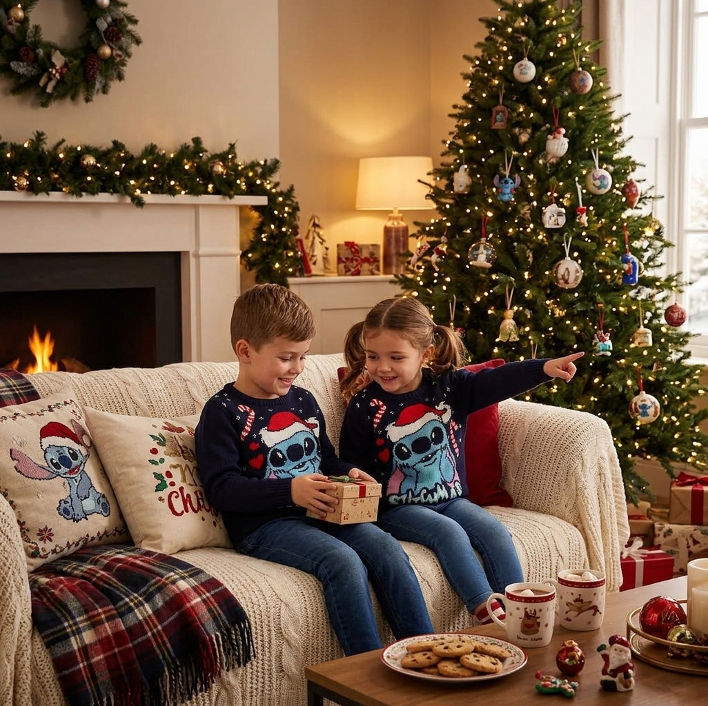 Maglione Stitch DISNEY Natale per Bambini 3/8 Anni - Zh10280