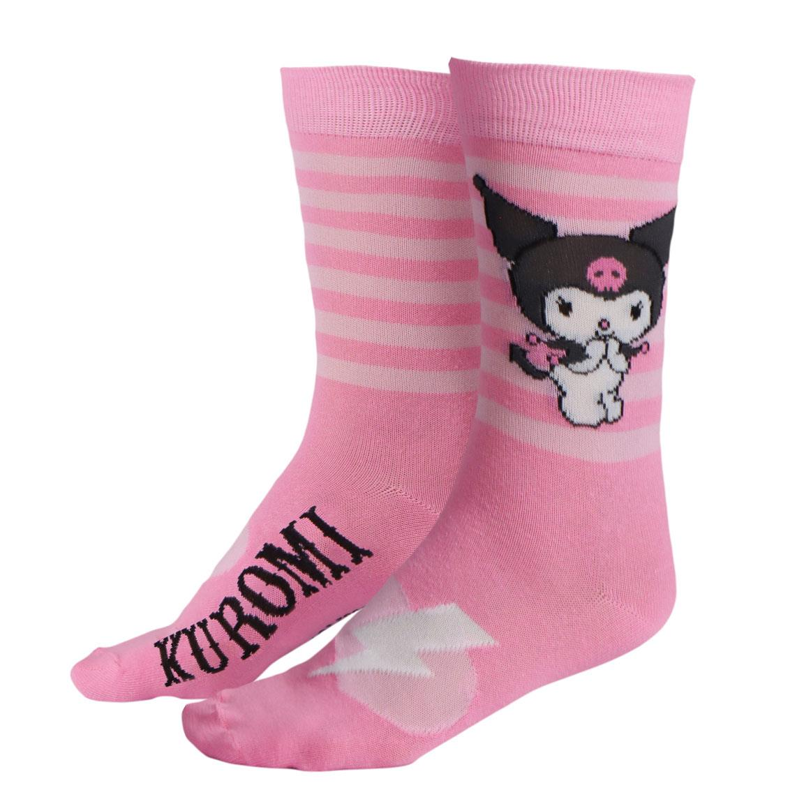 Calzini Donna Kuromi Sanrio 3 Paia in Misto Cotone in Confezione Regalo T.u. 36/43 - 3046