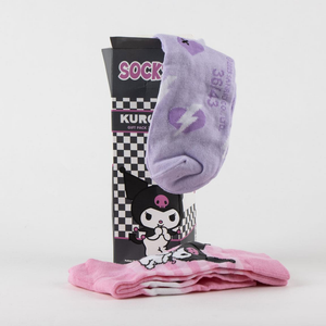 Calzini Donna Kuromi Sanrio 3 Paia in Misto Cotone in Confezione Regalo T.u. 36/43 - 3046
