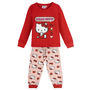 Pigiama Manica Lunga Hello Kitty Sanrio in Misto Cotone Jersey Maglia e Pantaloni - 2957