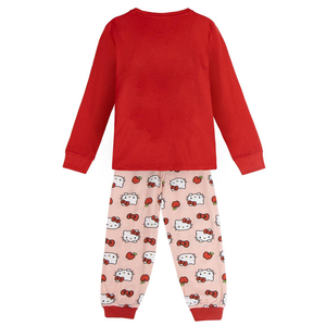 Pigiama Manica Lunga Hello Kitty Sanrio in Misto Cotone Jersey Maglia e Pantaloni - 2957