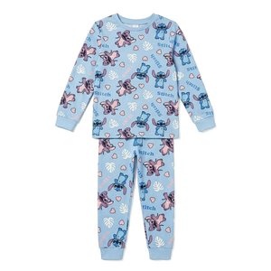 Pigiama Manica Lunga Stitch Angel DISNEY in Caldo Pile Maglia e Pantaloni - 3513