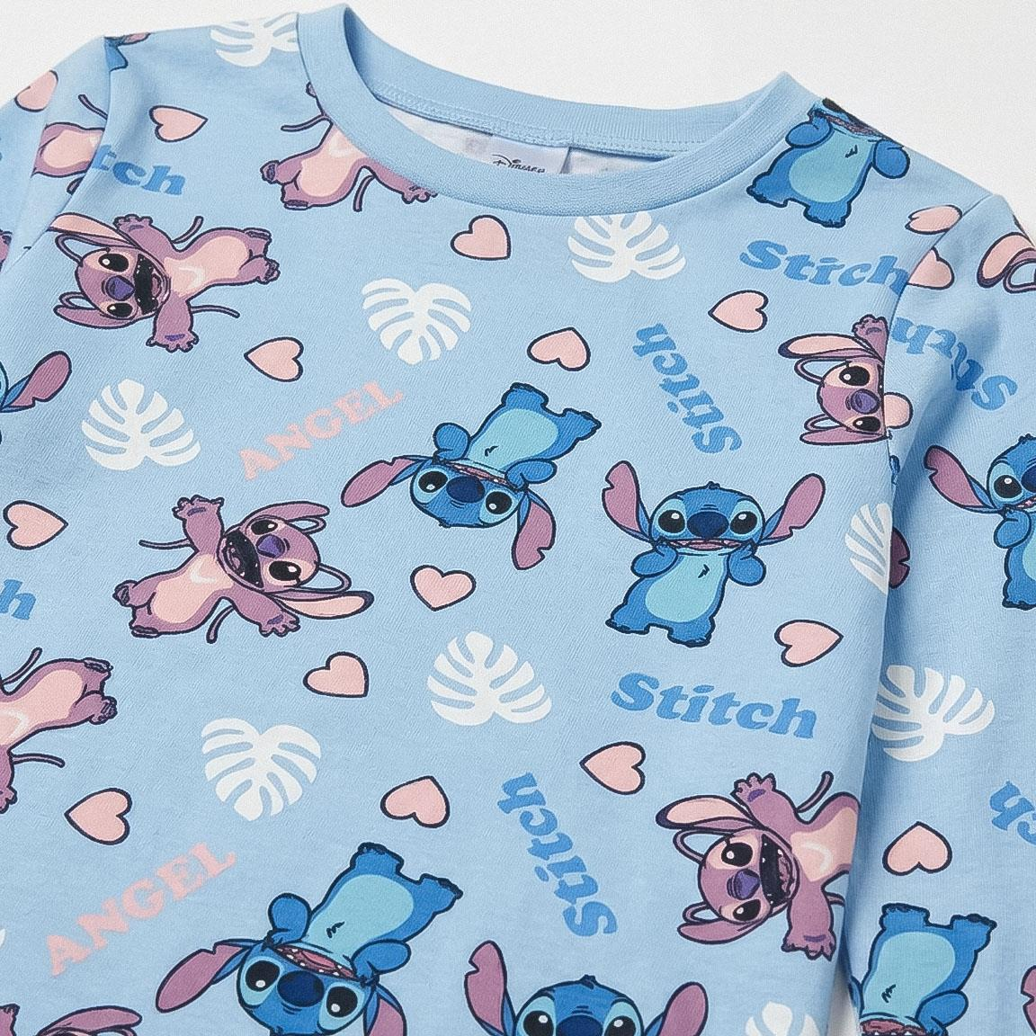 Pigiama Manica Lunga Stitch Angel DISNEY in Caldo Pile Maglia e Pantaloni - 3513