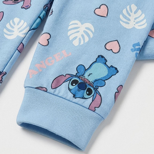 Pigiama Manica Lunga Stitch Angel DISNEY in Caldo Pile Maglia e Pantaloni - 3513