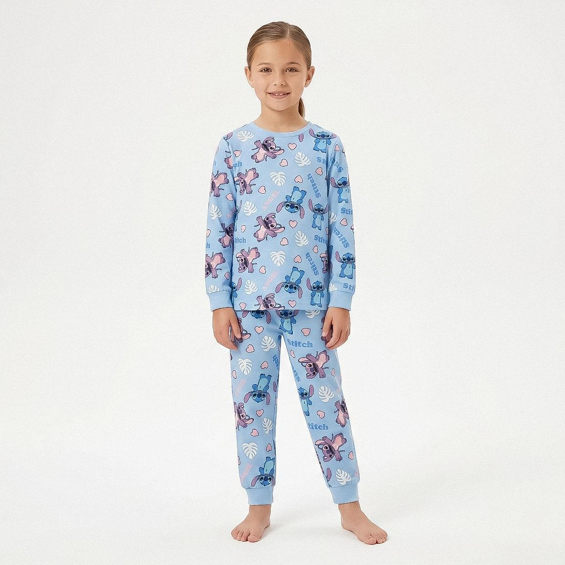 Pigiama Manica Lunga Stitch Angel DISNEY in Caldo Pile Maglia e Pantaloni - 3513