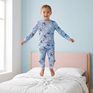Pigiama Manica Lunga Stitch Angel DISNEY in Caldo Pile Maglia e Pantaloni - 3513