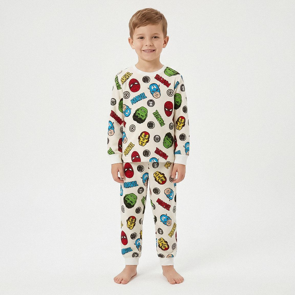 Pigiama Manica Lunga Avengers MARVEL in Caldo Pile Maglia e Pantaloni - 3579